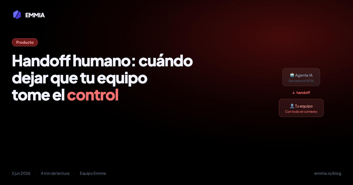 Handoff humano: cuándo dejar que tu equipo tome el control